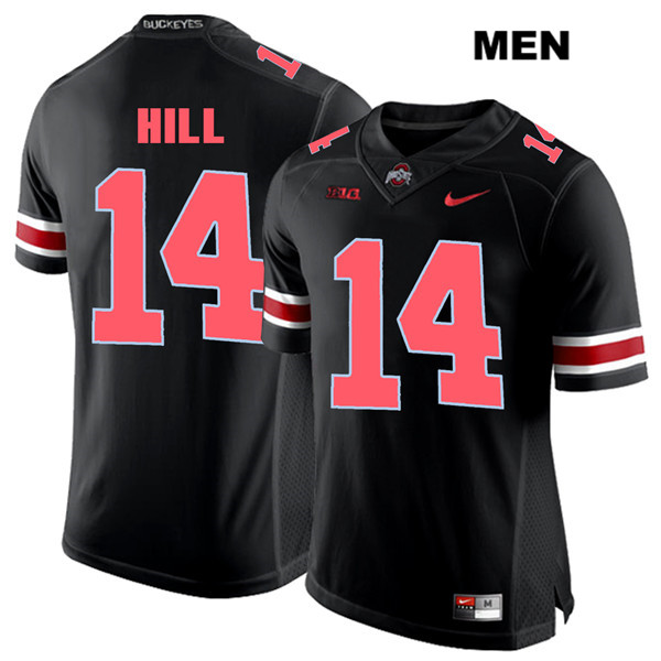 Ohio State Buckeyes Men's K.J. Hill #14 Red Number Black Authentic Nike College NCAA Stitched Football Jersey TV19G55OR